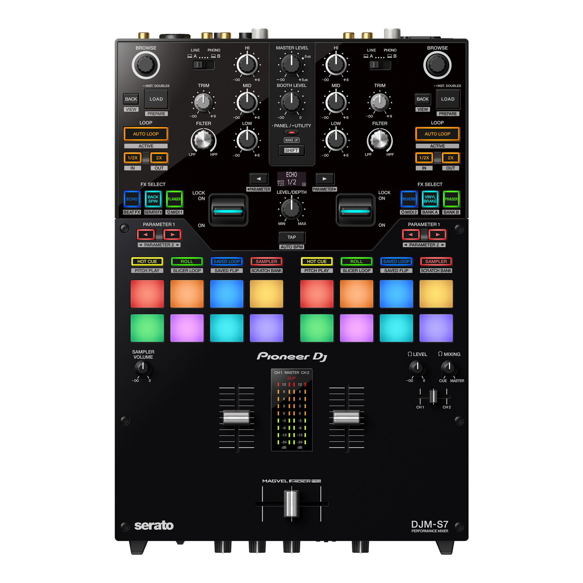 DJM-S7 - Scratch-style 2-channel performance DJ mixer (Black)
